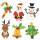 Sticker Diamond Painting  Weihnachten Set, 6 Sticker, ca. 4,5cm