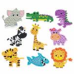 Sticker Diamond Painting  Zootiere Set, 9 Sticker, ca. 4,5cm