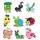 Sticker Diamond Painting  Tiere Set, 9 Sticker, ca. 4,5cm