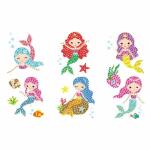 Sticker Diamond Painting  Meerjungfrauen Set, 6 Sticker,...