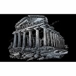Kratzbild Parthenon  29x39cm silber, inklusive...