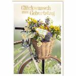Glückwunschkarte  Geburtstag Fahrrad/Blumen, Eulzer