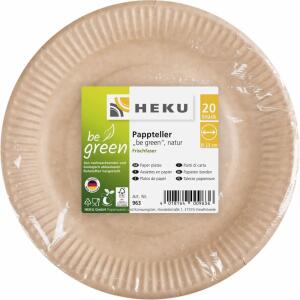 Pappteller, 20St. Ø 23cm  natur,  "be green" Frischfaser