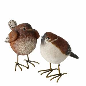 Deko-Vogel schwarz/braun  weiß 9cm 2fach sortiert, Farben: schwarz, braun, weiß; Material: Kunststoff, Boltze
