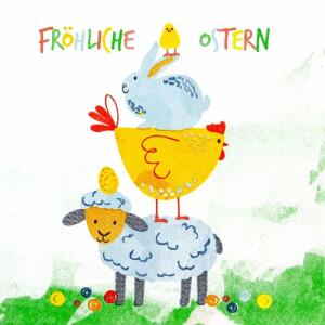 Serviette 33x33cm FSC-Mix  Fröhliche Ostern, 3-lagig, 20 Stück