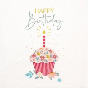 Serviette 33x33cm FSC-Mix  Sweet Birthday, 3-lagig, 20 Stück
