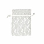 Spitzesäckchen  13x18cm Muster creme, Blumenmuster