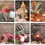 Weihnachtskarten 100er  6fach sortiert