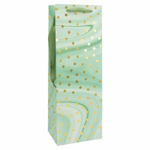 Idena Flaschentasche Dot  grün 12x35x9cm FSC-Mix, Größe B