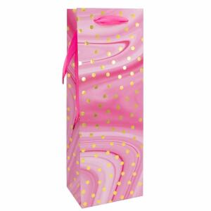 Idena Flaschentasche Dot  pink 12x35x9cm FSC-Mix, Größe B