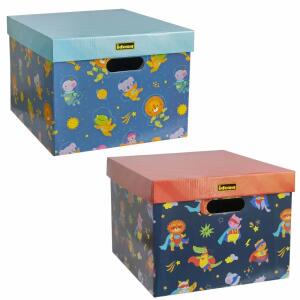 Idena Spielzeugkisten 2er   B/H/T: 33x25x35cm FSC-Rec, aus Karton, Aufbaumaß B/H/T: jeweils 33 x 25,5 x 35 cm,, Lieferung zusammengefaltet B/H/T: 50 x 1,5 x 60 cm