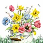 Serviette 33x33cm  Flores Frescas, de Primavera, 3-lagig,...