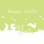 Serviette 33x33cm  Happy Easter Bunnies grün,...