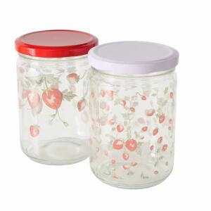 Vorratsglas Emily Deckel  rot/weiß 500ml sortiert, 2fach sortiert; Farben: rot, transparent, weiß;, Material: Glas, Boltze