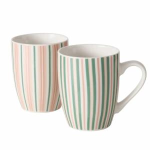 Becher Vide grün/rosa  350ml 2fach sortiert, Farben: dunkelrosa, grün, weiß; Material: Keramik, Boltze