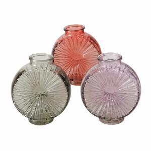 Vase Gebby transparent  grün/rot 18cm sortiert, 3fach sortiert; ; Material: Glas, Boltze