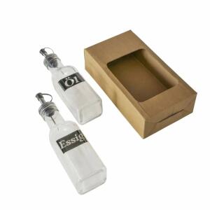 Flaschen Menu Essig/Öl  250ml transparent 2 Stück, Farben: transparent; Material: Glas, Boltze