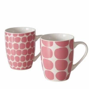 Becher Bliss weiß/rosa  350ml 2fach sortiert, Farben: weiß, dunkelrosa; Material: Keramik, Boltze
