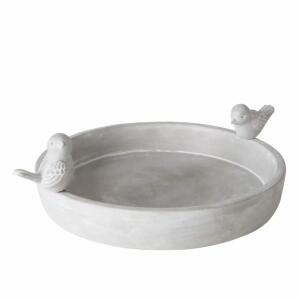 Vogeltränke Badum grau  2 Vogelfiguren D24x11cm, Farben: grau; Material: Stein, Boltze