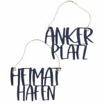 Schild Heimathafen blau   B/H: 30x20cm sortiert, 2fach...