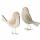 Deko-Vogel Kamille natur  grün weiß 16cm sortiert, 2fach sortiert; Farben: cremeweiß, grün, natur;, Material: Metall/Holz, Boltze