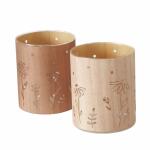 Windlicht Kamille natur  D10x12cm 2fach sortiert, Farben:...