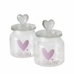 Vorratsglas Lovelyn  D11x16cm 2fach sortiert, Farben: rosa, transparent; Material: Glas, Boltze