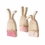Deko Hase Fluffy natur  Holz 24cm 3fach sortiert, Farben:...
