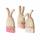 Deko Hase Fluffy natur  Holz 24cm 3fach sortiert, Farben: dunkelrosa, hellrosa, natur;, Material: Metall/Textil/Holz, Boltze