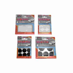 Filzgleiter selbstklebend  rund 4fach sortiert, schwarz/weiß, 30/22mm, 8/12er