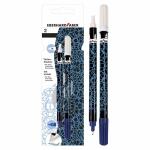 Tintenlöscher  neon blau/schwarz 2er