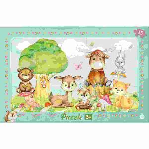 Rahmenpuzzle Waldfreunde  15 Teile, 19x30cm, ab 3 Jahren,, Trötsch Verlag