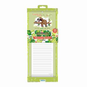 Notizblock mit Stift und  Magnet Faultier, 13x29cm, 40 Blatt, Trötsch Verlag