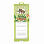 Notizblock mit Stift und  Magnet Faultier, 13x29cm, 40...