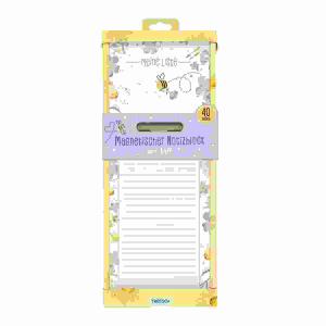 Notizblock mit Stift und  Magnet Bienchen, 13x29cm, 40 Blatt,, Trötsch Verlag