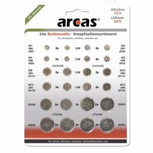 Arcas Knopfzellen  Alkaline & Lithium 24tlg.