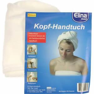 Kopf- Handtuch Elina  mit Knopf weiß, Handtuch für den Kopf, aus Mikrofaser,, zum Aufsetzen und Einwickeln von langen Haaren,, mit Knopf verschließbar,, OSMA Werm