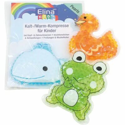 Kalt-/Warm-Kompresse Gel  Kids 3fach sortiert, Wal, Ente, Frosch, Mikrowellen geeignet,, OSMA Werm