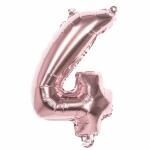 Folienballon Zahl 4  36cm rosé
