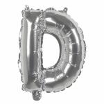 Folienballon Buchstabe D  36cm silber