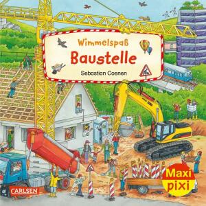 Maxi Pixi 424 Wimmelspaß  Baustelle, Softcover 24 Seiten, von Christina Braun ,illustriert von, Sebastian Coenen, ab 3 Jahren