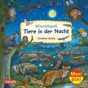 Maxi Pixi 425 Wimmelspaß  Tiere in der Nacht, Softcover 24 Seiten, von Christine Henkel ,illustriert von, Christine Henkel, ab 3 Jahren