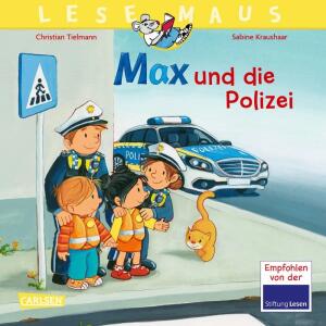 LESEMAUS 15 Max und  die Polizei, Softcover, 24 Seiten, Autor Christin Tielmann, Illustration, Sabine Kraushaar, ab 3 Jahren,