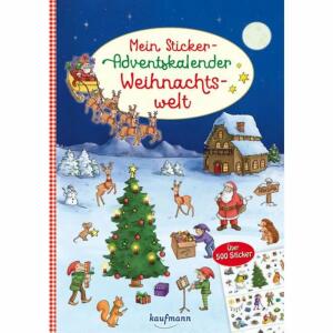 Mein Sticker  Adventskalender, Mein Sticker-Adventskalender - Weihnachtswelt,, Adventskalender Heft mit über 500 Stickern,, Autorin Laura Lamping,, illustriert von Stephanie Stickel,, 36 Seiten, ab 3 Jahren