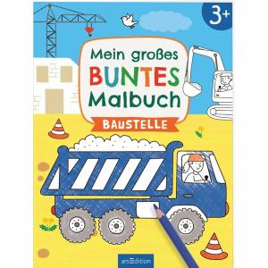 Mein großes buntes  Malbuch Baustelle, Softcover, 32 Seiten, Illustration von Lena Bellermann,, ab 3 Jahren,, Ars Edition