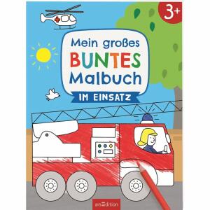 Mein großes buntes  Malbuch Im Einsatz, Softcover, 32 Seiten, Illustration von Lena Bellermann,, ab 3 Jahren,, Ars Edition