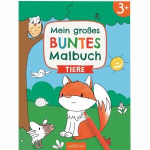 Mein großes buntes  Malbuch Tiere, Softcover, 32 Seiten, Illustration von Marlit Kraus,, ab 3 Jahren,, Ars Edition
