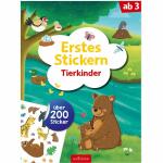 Erstes Stickern  Tierkinder 200 Sticker, Softcover, 40...
