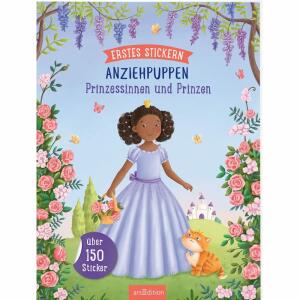 Erstes Stickern  Anziehpuppen, Prinzessinnen und Prinzen, über 250 Sticker, Softcover,, 40 Seiten, Illustration von Tatjana Beimler ab 3 Jahren,, Ars Edition