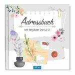 Adressbuch Brief und  Feder 15x15cm, mit Register von...